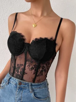 COMMENSE Sweetheart Lace Cami Top* Tank Tops & Camis|Tops
