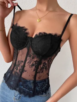 COMMENSE Sweetheart Lace Cami Top* Tank Tops & Camis|Tops
