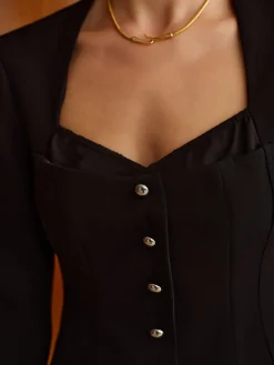 COMMENSE Sweetheart Neckline Slim Blouse* Blouses & Shirts|Tops