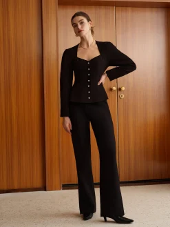 COMMENSE Sweetheart Neckline Slim Blouse* Blouses & Shirts|Tops