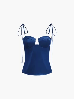 COMMENSE Sweetheart Satin Cami Top* Tank Tops & Camis|Tops
