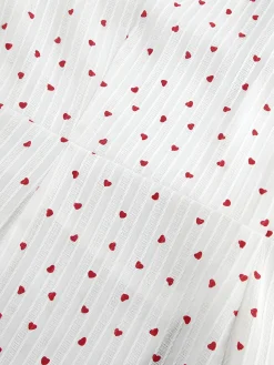COMMENSE Sweetheart Textured Knotted Midi Dress* White Dresses|Work Dresses