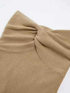 COMMENSE Sweetheart Twist Ribbed Crop Tube Strapless Top* Sweater Tops|Sweaters & Cardigans