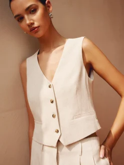 COMMENSE Tailored Button Suit Waistcoat* Outerwear|Vests