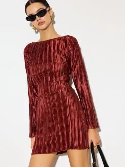 COMMENSE Textured Slim Short Dress* Dresses