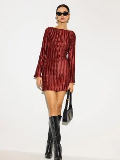 COMMENSE Textured Slim Short Dress* Dresses