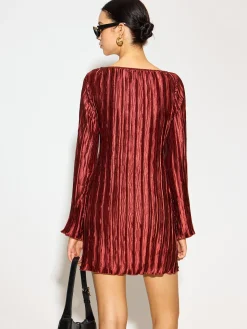 COMMENSE Textured Slim Short Dress* Dresses