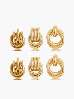 COMMENSE Three-Piece Cross Hoop Drop Earrings* Earrings|Accessories