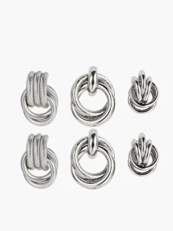 COMMENSE Three-Piece Cross Hoop Drop Earrings* Earrings|Accessories