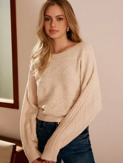 COMMENSE Tie Back Cable Knit Top* Sweater Tops|Sweaters & Cardigans