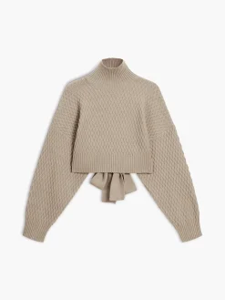 COMMENSE Tie Back Mock Neck Sweater* Sweater Tops|Sweaters & Cardigans