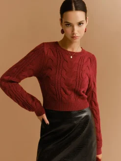 COMMENSE Tie Back Twist Short Sweater* Sweater Tops|Sweaters & Cardigans