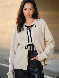 COMMENSE Tie Front Knit Top* Sweater Tops|Sweaters & Cardigans