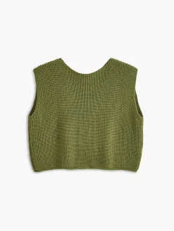COMMENSE Tie Front Solid Sweater Vest* Sweater Vests|Sweaters & Cardigans