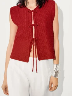 COMMENSE Tie Front Sweater Vest* Sweater Vests|Sweaters & Cardigans