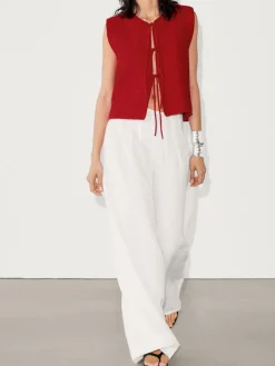 COMMENSE Tie Front Sweater Vest* Sweater Vests|Sweaters & Cardigans