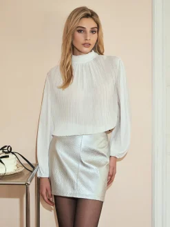 COMMENSE Tie Neck Chiffon Shirt* Blouses & Shirts|Tops