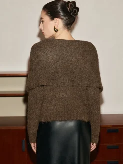 COMMENSE Tie Scarf Cozy Knit Top* Sweater Tops|Sweaters & Cardigans