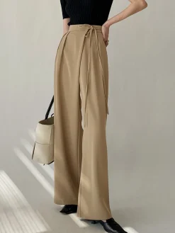 COMMENSE Tie Waist Flowy Wide Leg Dress Pants* Wide Leg|Pants