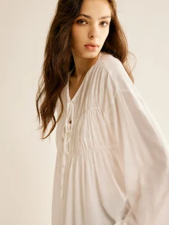 COMMENSE Tie-Front Pleated Blouse* Blouses & Shirts|Tops