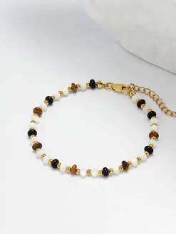 COMMENSE Tiger Eye Stone Beaded Bracelet* Rings & Bracelets|Accessories