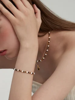COMMENSE Tiger Eye Stone Beaded Bracelet* Rings & Bracelets|Accessories