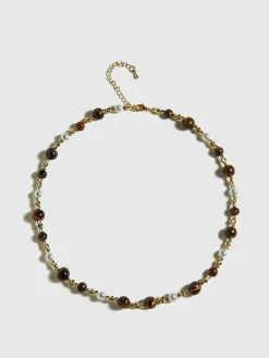 COMMENSE Tiger Eye Stone Choker Necklace* Necklaces|Accessories