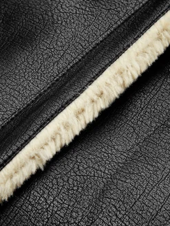 COMMENSE Too Blessed Sherpa Lined Shearling Leather Flight Jacket* Outerwear|Jackets