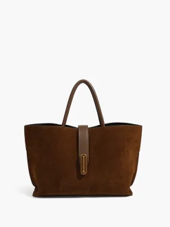 COMMENSE Top Handle Suede Compartment Bag* Bags|Accessories
