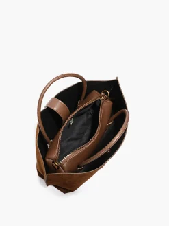 COMMENSE Top Handle Suede Compartment Bag* Bags|Accessories