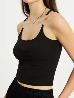 COMMENSE Transparent Strap Crop Tank Top* Sweater Tops|Crop Tops