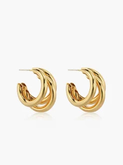 COMMENSE Triple en Hoop Stud Earrings* Earrings|Accessories
