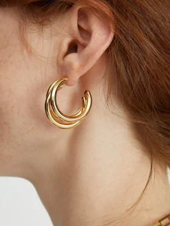 COMMENSE Triple en Hoop Stud Earrings* Earrings|Accessories