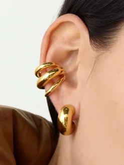 COMMENSE Triple Layered Chubby Hoop Ear Cuff* Earrings|Accessories
