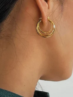 COMMENSE Triple Layered en Hoop Earrings* Earrings|Accessories