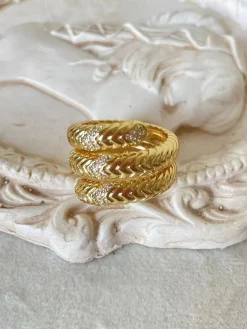 COMMENSE Triple-Layer Snake Spiral Ring* Rings & Bracelets|Accessories