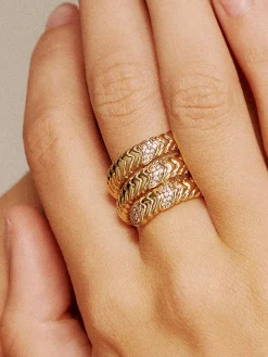 COMMENSE Triple-Layer Snake Spiral Ring* Rings & Bracelets|Accessories