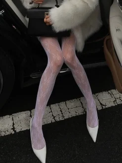 COMMENSE Tulle Sheer Tights With Bow Pattern* Socks & Tights|Accessories