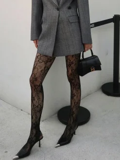 COMMENSE Tulle Tights With Floral Pattern* Socks & Tights|Accessories