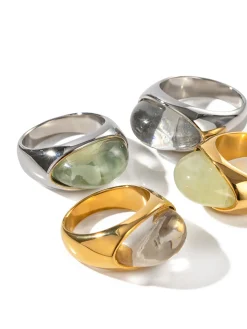 COMMENSE Tunnel Honey Stone Ring* Rings & Bracelets|Accessories