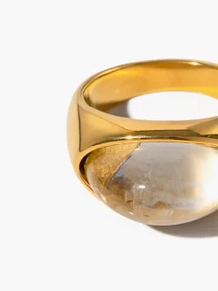 COMMENSE Tunnel Honey Stone Ring* Rings & Bracelets|Accessories