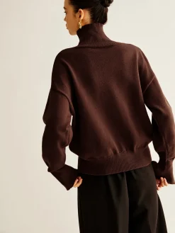 COMMENSE Turtleneck Asymmetrical Button Sweater* Sweater Tops|Sweaters & Cardigans