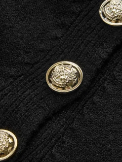 COMMENSE Turtleneck Button Belted Sweater Dress* Black Dresses|Sweater Dresses