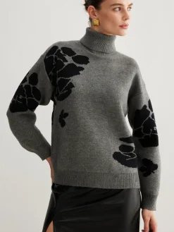 COMMENSE Turtleneck Color Block Shift Sweater* Sweater Tops|Sweaters & Cardigans