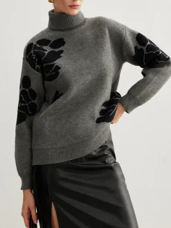COMMENSE Turtleneck Color Block Shift Sweater* Sweater Tops|Sweaters & Cardigans
