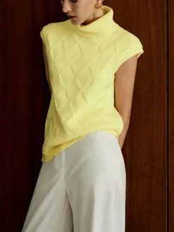 COMMENSE Turtleneck Diamond Sweater Vest* Sweater Vests|Sweaters & Cardigans