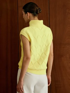 COMMENSE Turtleneck Diamond Sweater Vest* Sweater Vests|Sweaters & Cardigans
