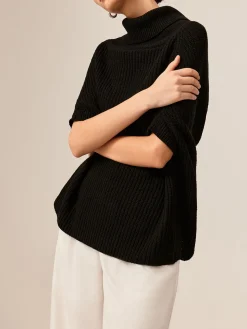 COMMENSE Turtleneck Half-Sleeve Sweater Without Belt* Sweater Tops|Sweaters & Cardigans