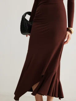 COMMENSE Turtleneck Irregular Pleated Long Dress* Casual Dresses|Cocktail & Party Dresses