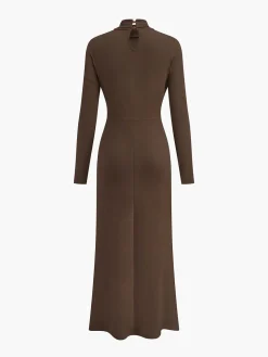 COMMENSE Turtleneck Knotted Pleated Long Dress* Cocktail & Party Dresses|Long Dresses